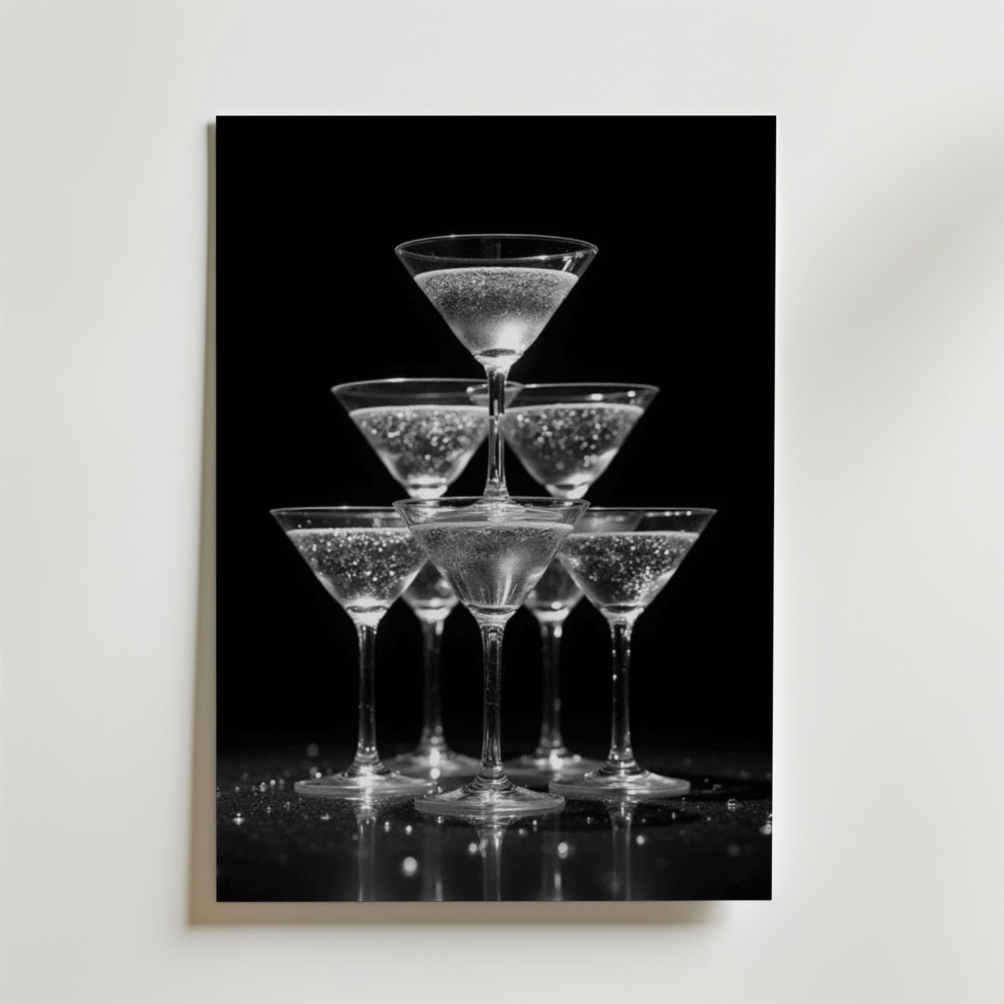 Champagne Glas Pyramid Drink Poster