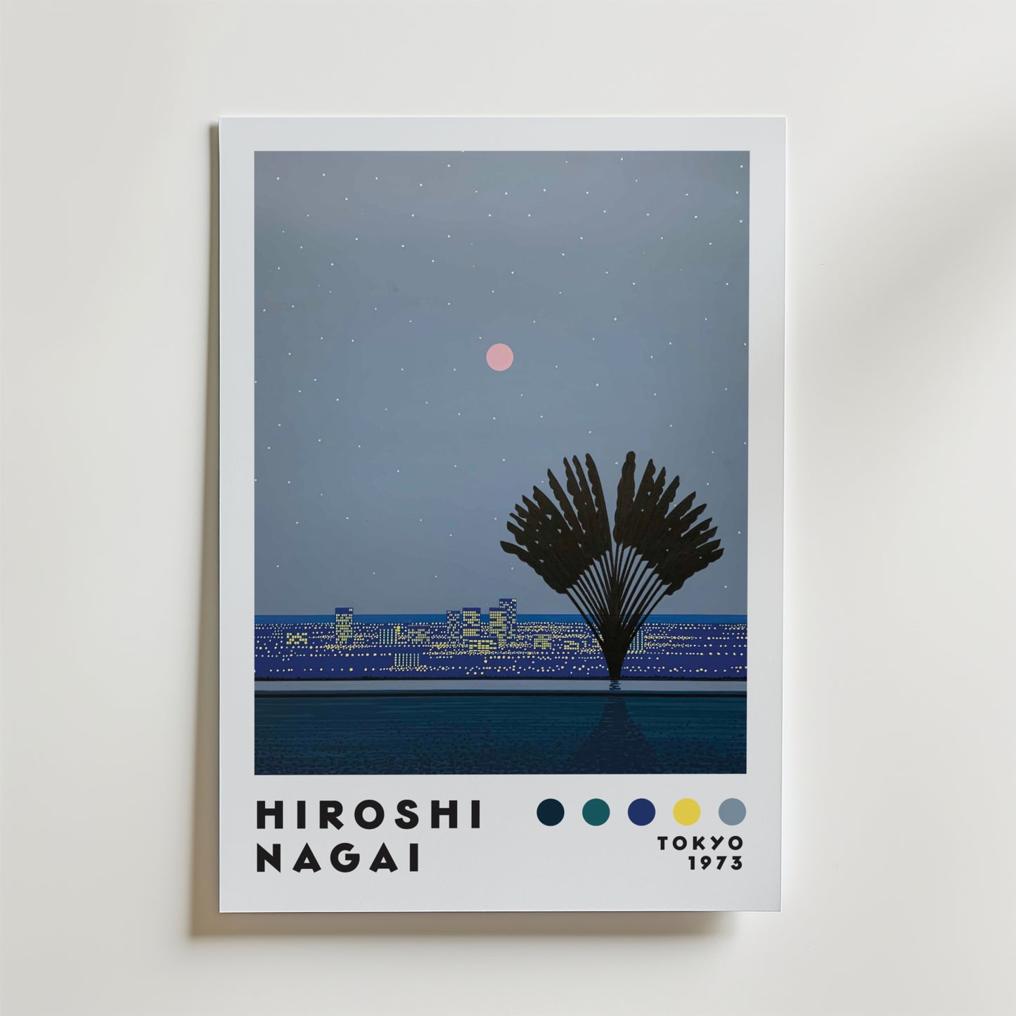 Hiroshi Nagai Moon Over City Poster