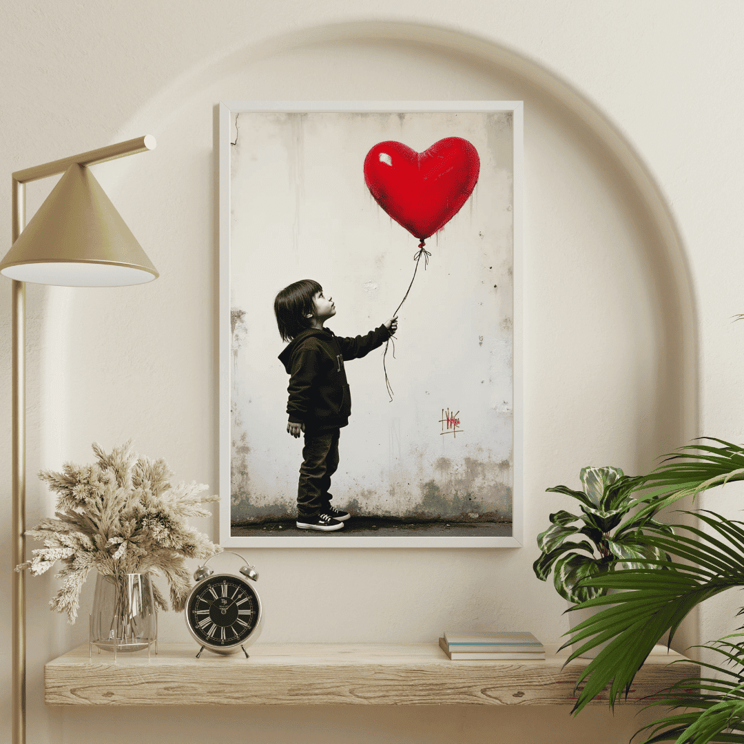 Girl With Love Balloon Poster