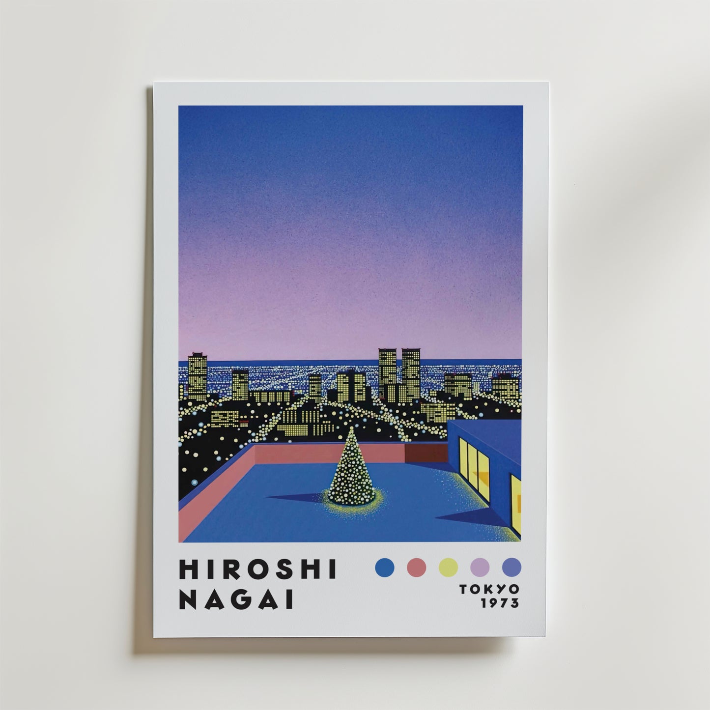 Hiroshi Nagai Rooftop Christmas Lights Poster