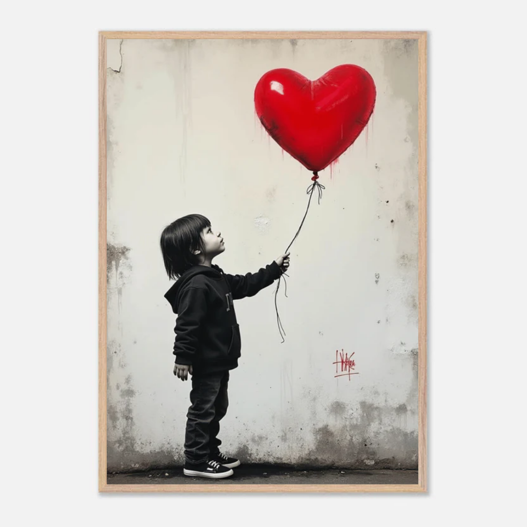 Girl With Love Balloon Poster