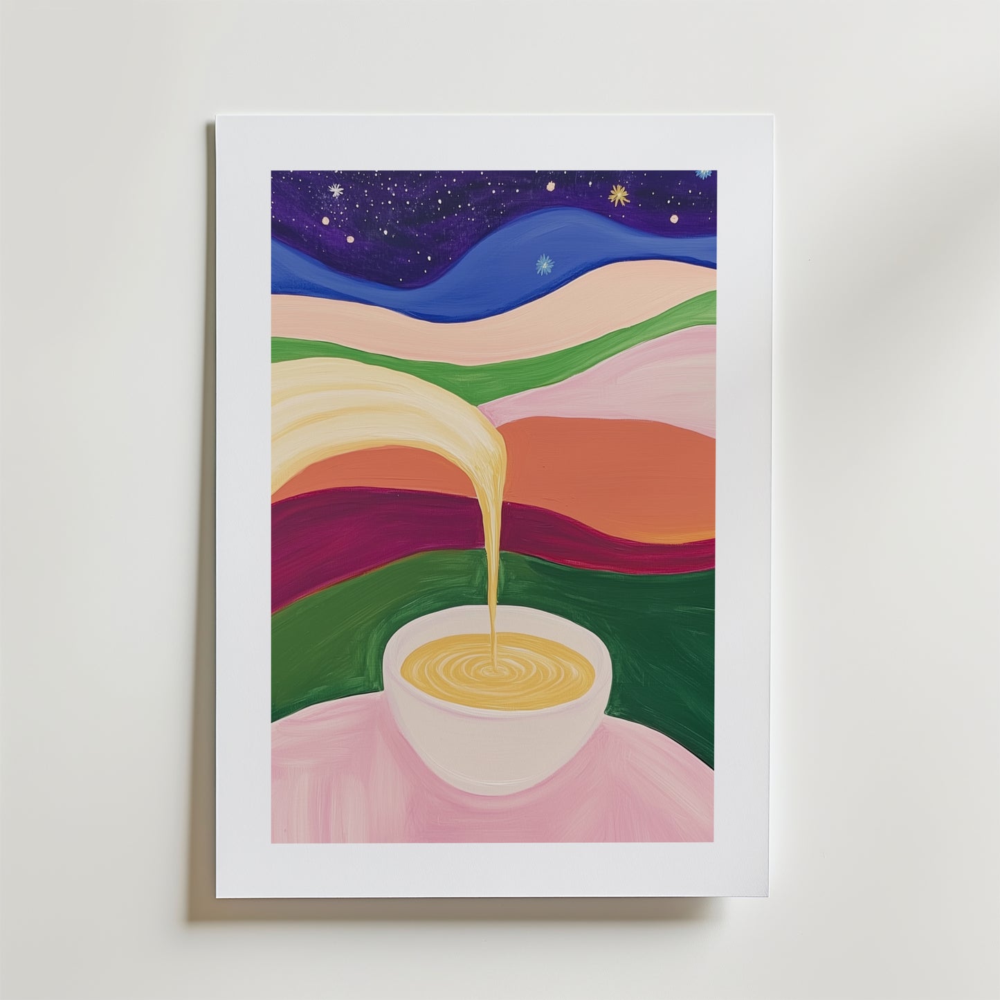 Retro Coffee in Space Poster