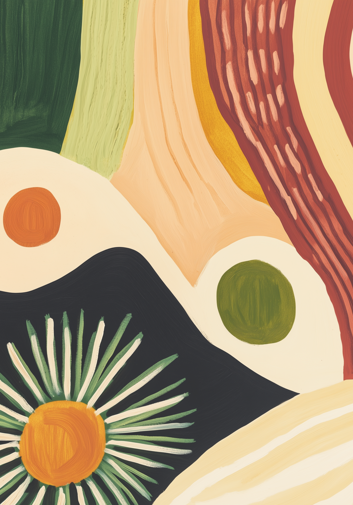 Abstract Botanic Swirl Poster