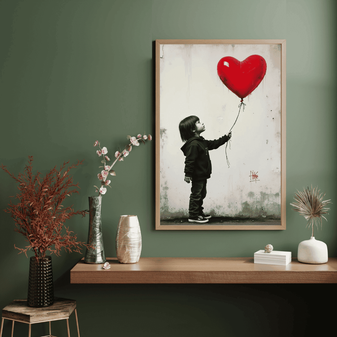 Girl With Love Balloon Poster
