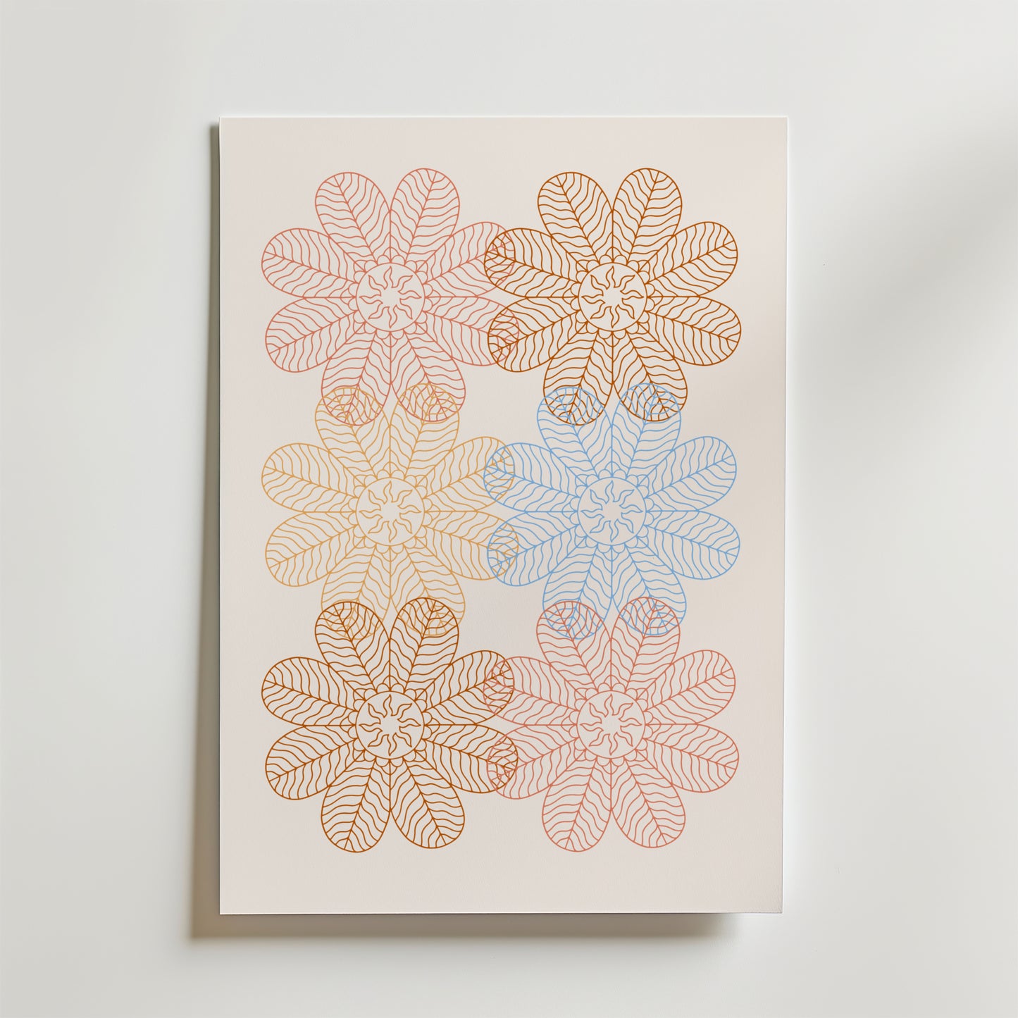 Pastel Flower Geometry Poster