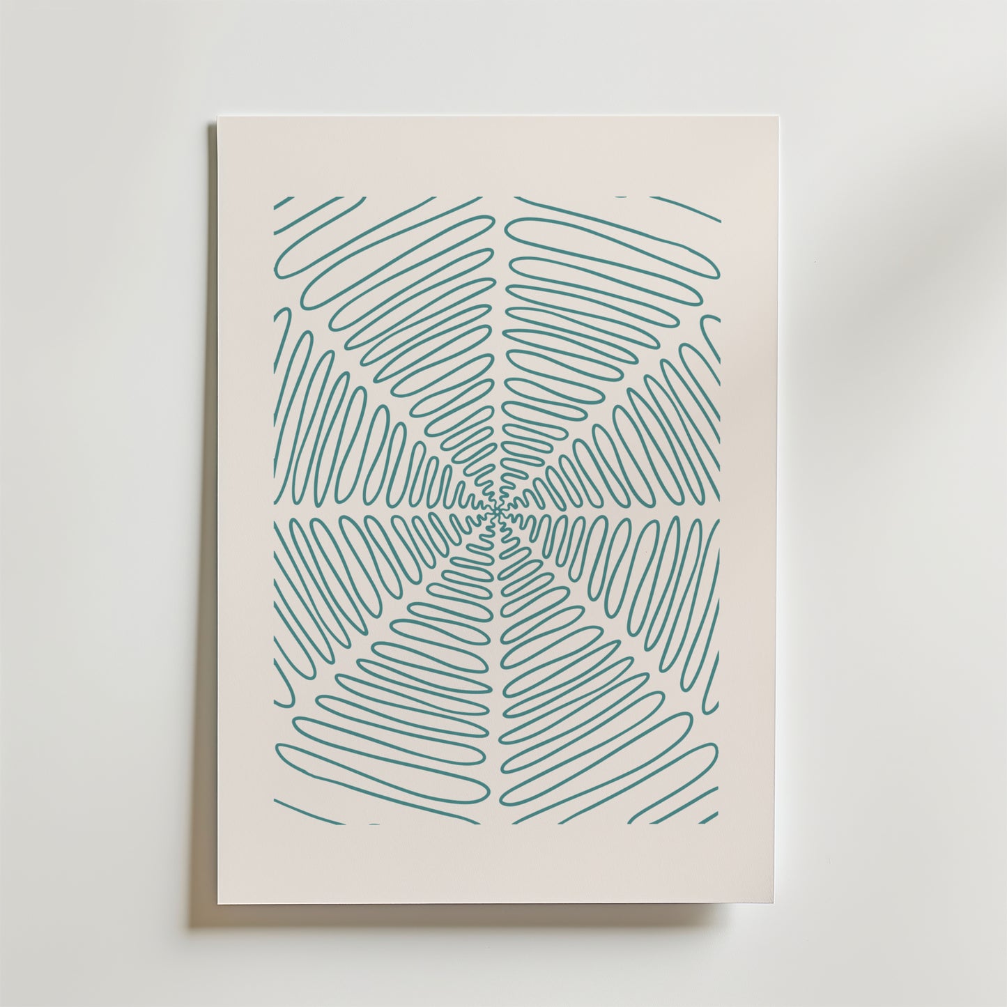 Teal Spiral Symmetry Poster