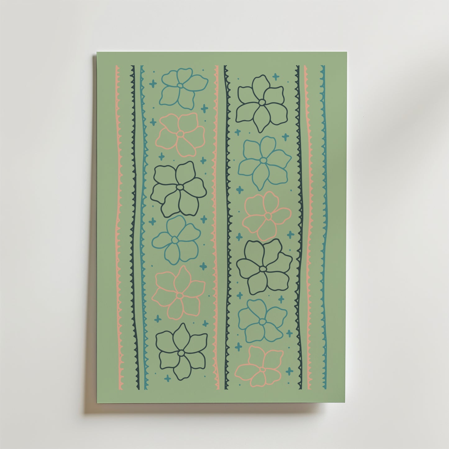 Pastel Garden Lines Poster