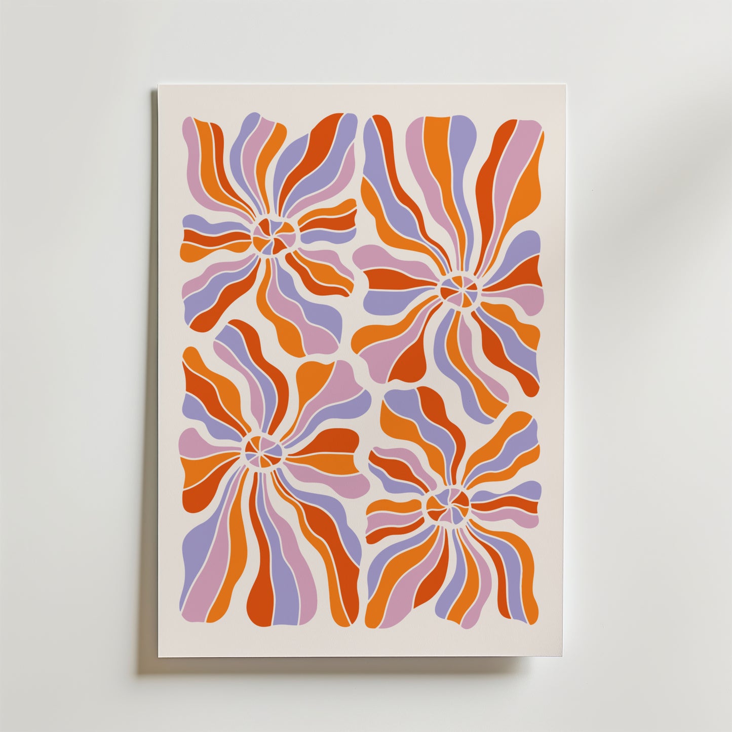 Retro Bloom Swirl Poster