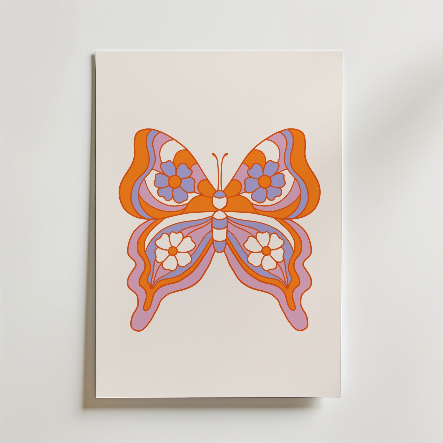Orange Butterfly Symmetry Poster