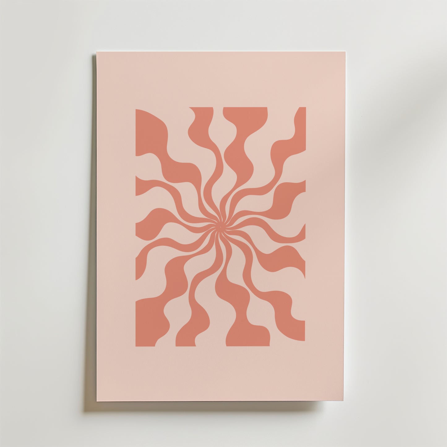 Retro Swirl Rose Poster