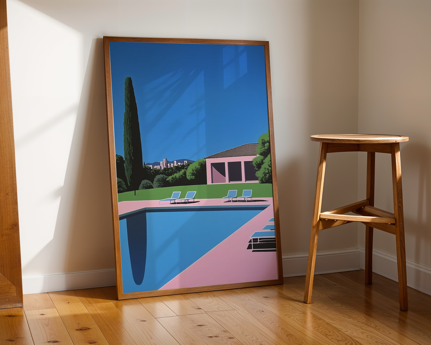 Pink & Blue Retro Hiroshi Poster