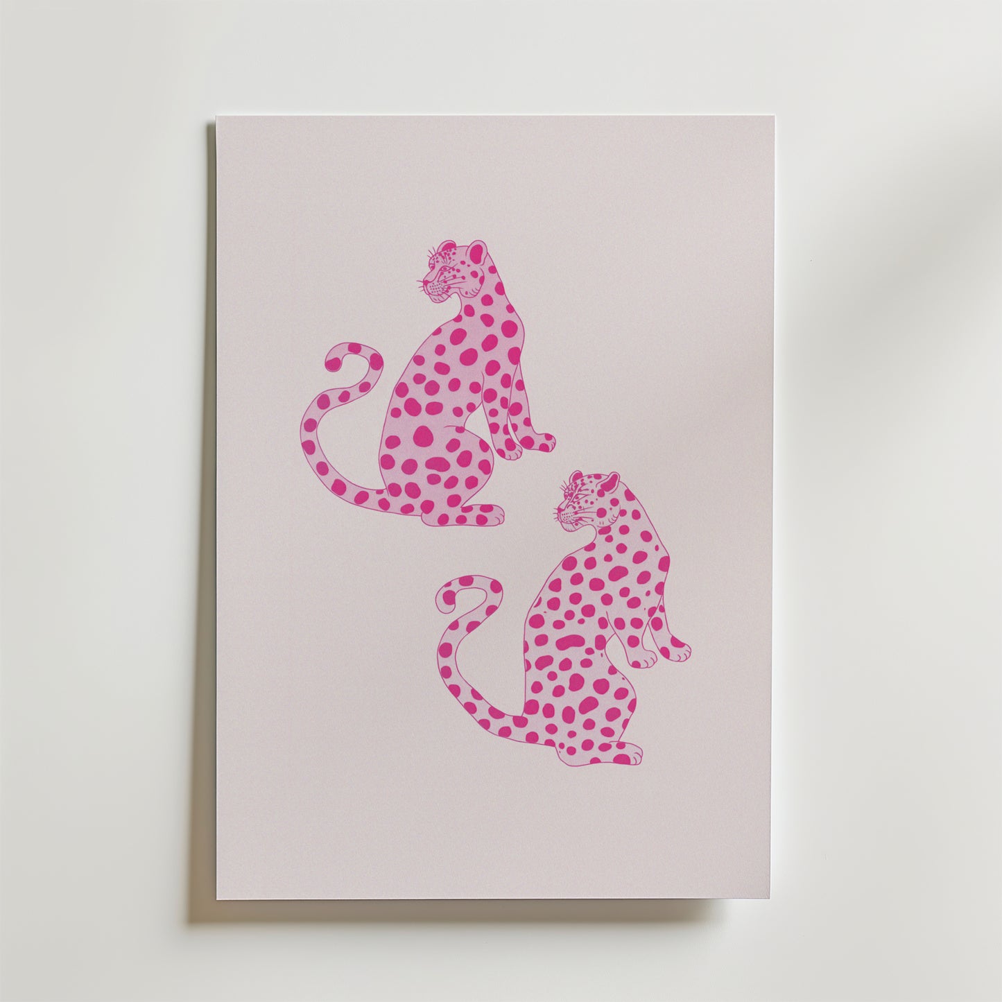 Pink Leopard Twins Poster