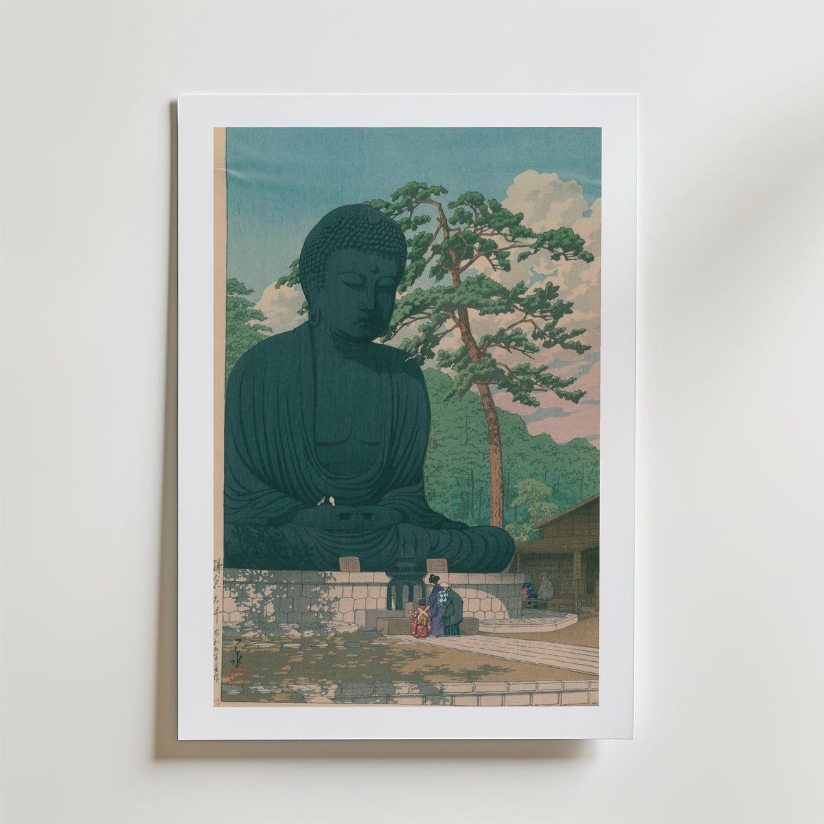 Hasui Kawase The Great Buddha Kamakura 1930 Poster – med passepartout