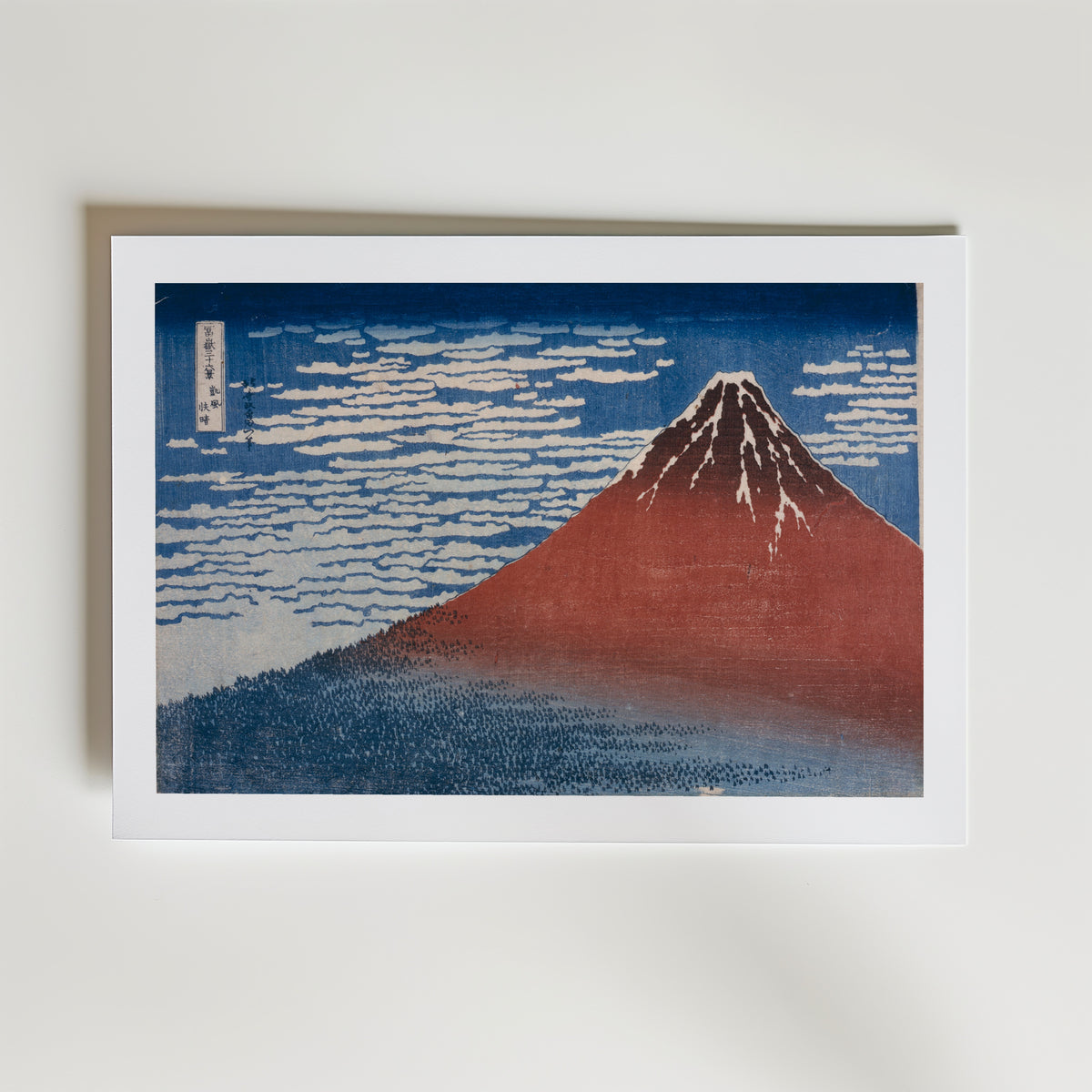 Katsushika Hokusai Fine Wind Clear Morning 1831 Poster – med passepartout
