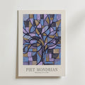 Piet Mondrian Blossoming Tree in Blue Poster – med passepartout