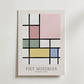 Piet Mondrian Composition in Pastel Poster – med passepartout