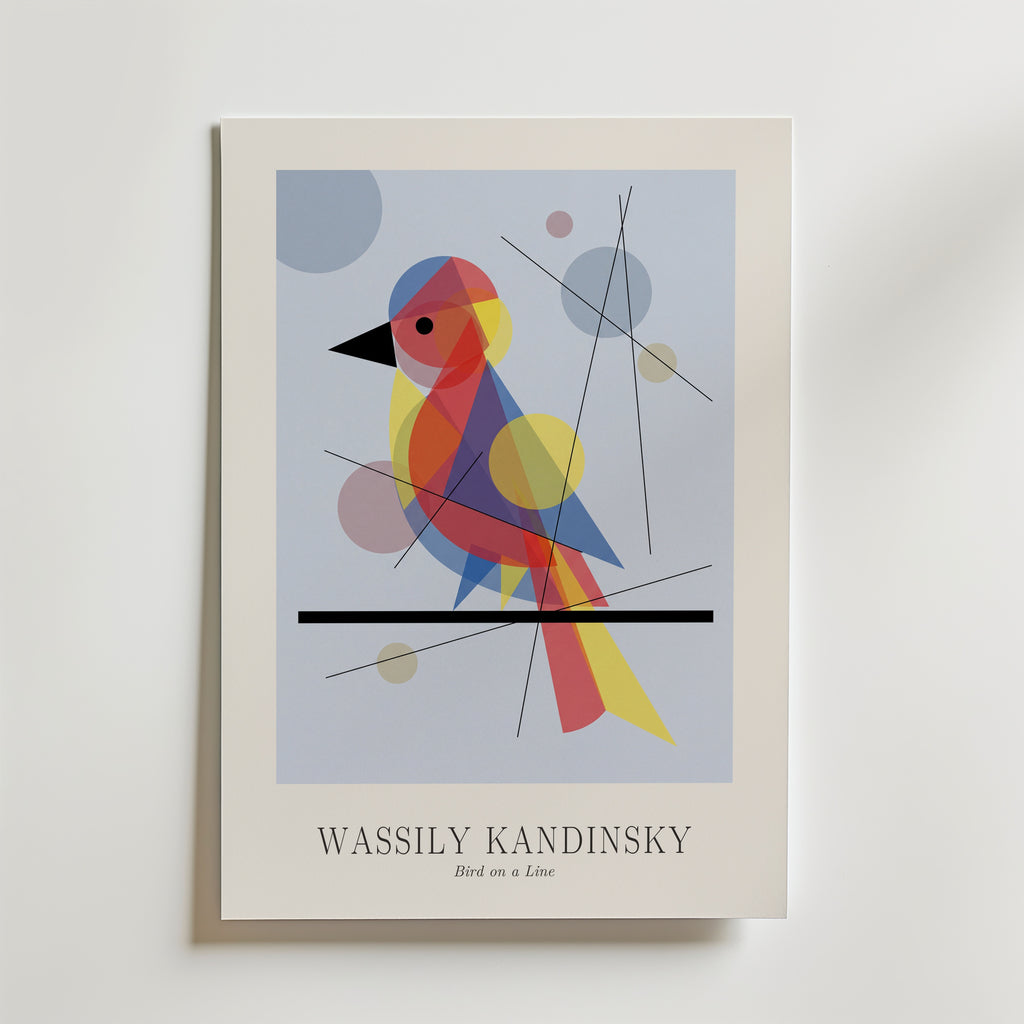 Wassily Kandinsky Bird on a Line Poster – med passepartout