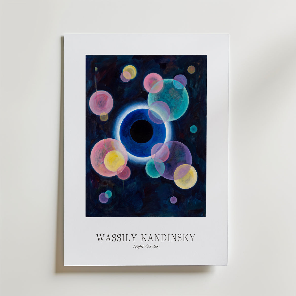 Wassily Kandinsky Night Circles Poster – med passepartout