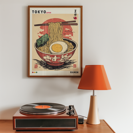 Retro Ramen Bowl Poster