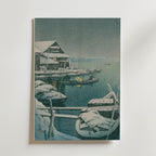 Hasui Kawase Snow at Mukojima 1931 Poster – utan passepartout