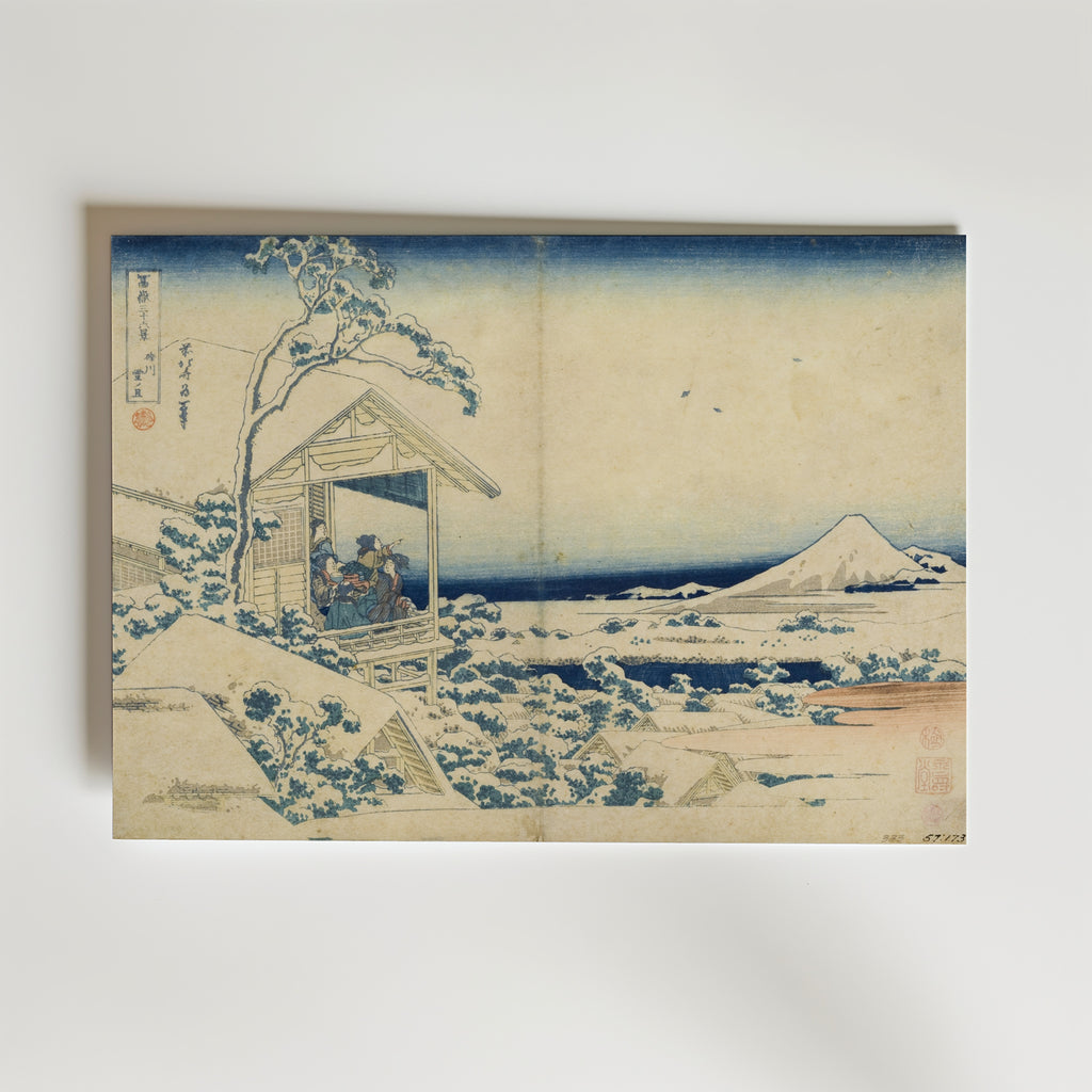 Katsushika Hokusai Snowy Morning at Koishikawa 1831 Poster – utan passepartout