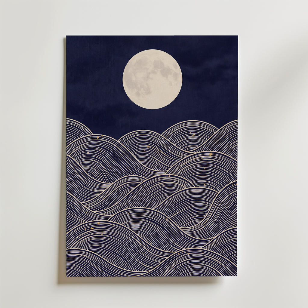 Moonlit Sea Poster – utan passepartout