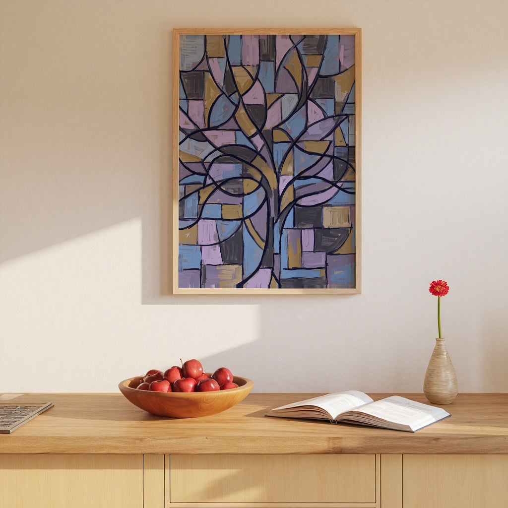 Piet Mondrian Blossoming Tree in Blue Poster – i rum 1