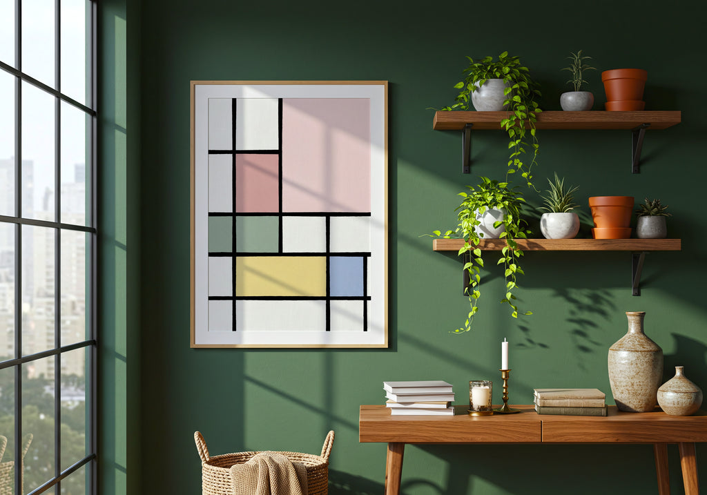 Piet Mondrian Composition in Pastel Poster – i rum 1