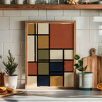 Piet Mondrian Composition in Terracotta Poster – i rum 1
