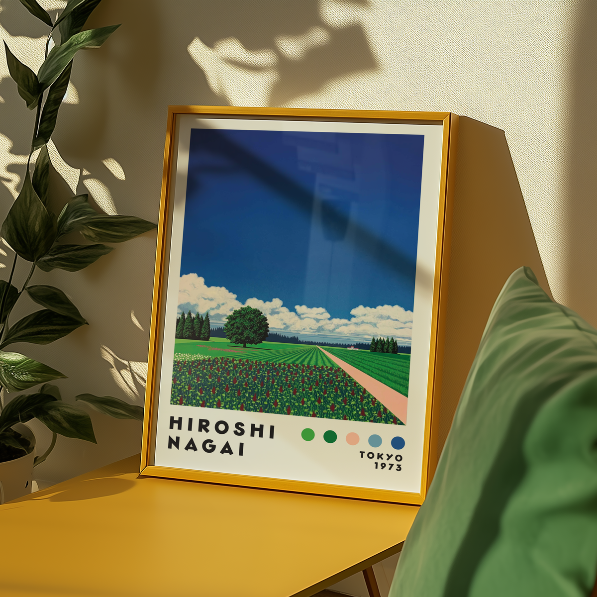 Hiroshi Nagai Floral Horizon poster visualiserad på vägg – från Bozetto i hög kvalitet