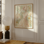 Mockup av Ethereal Flora Muse affisch på vägg – köp enkelt hos Bozetto i hög kvalitet