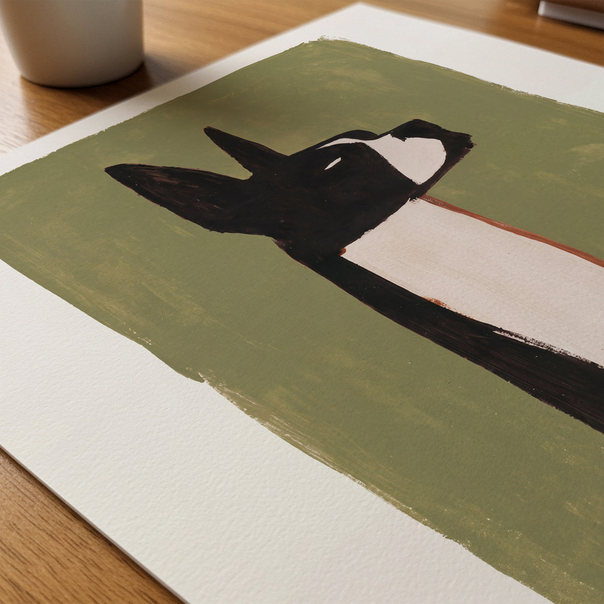 Minimal Boston Terrier Poster – närbild på papper