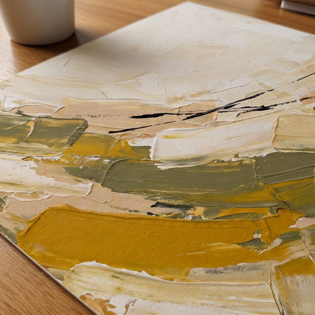 Ochre Meadow Poster – närbild på papper