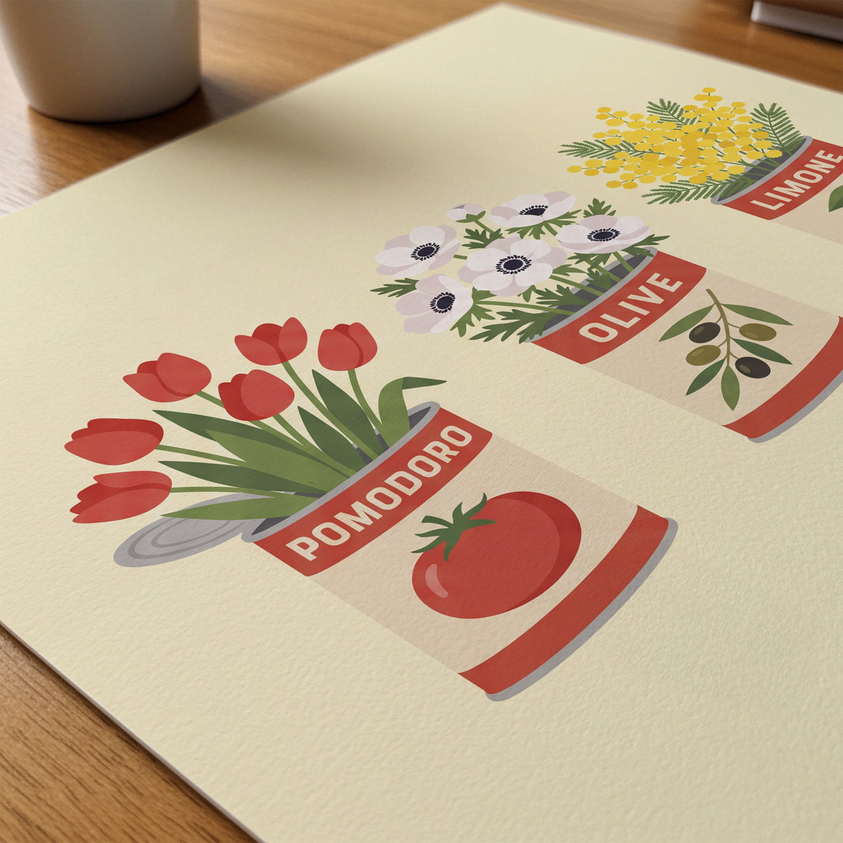 Pantry Bloom Trio Poster – närbild på papper