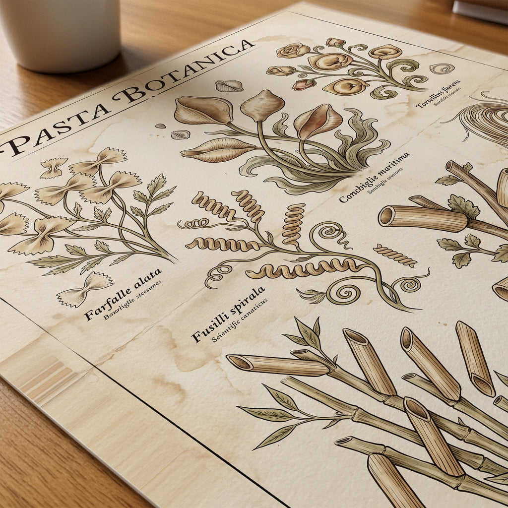 Pasta Botanica Poster – närbild på papper