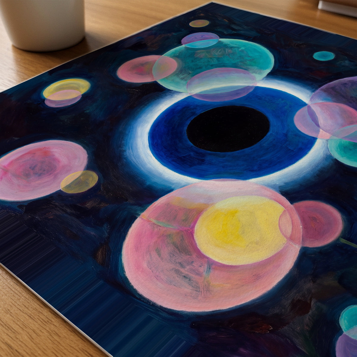 Wassily Kandinsky Night Circles Poster – närbild på papper