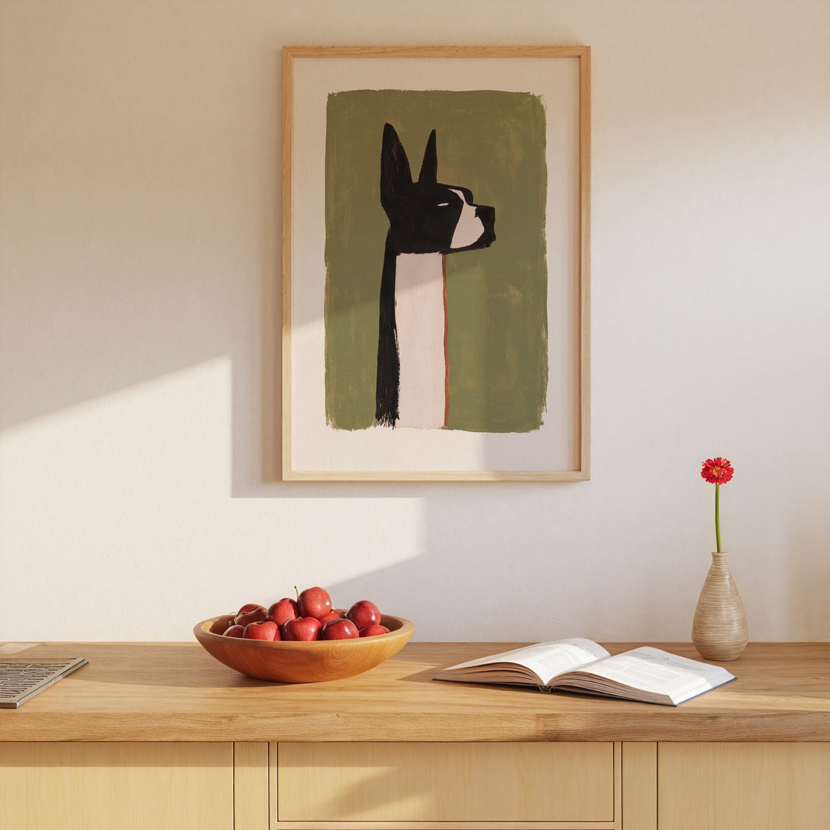 Minimal Boston Terrier Poster – i rum 2