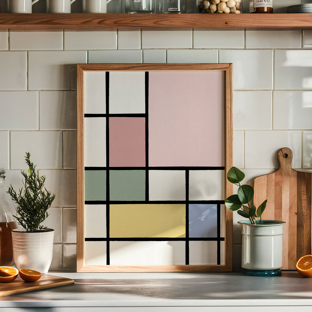 Piet Mondrian Composition in Pastel Poster – i rum 2