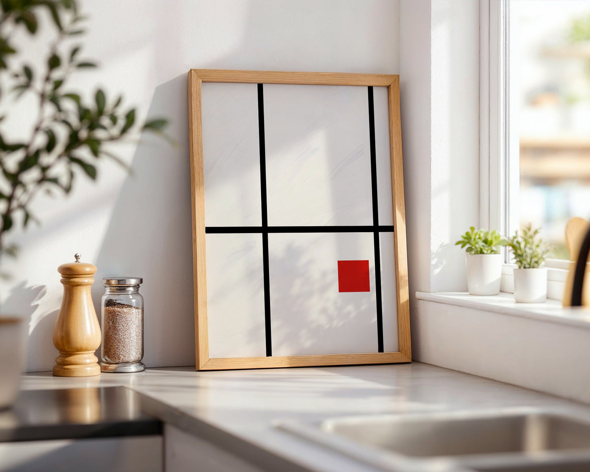 Piet Mondrian Composition with Small Red Square Poster – i rum 2