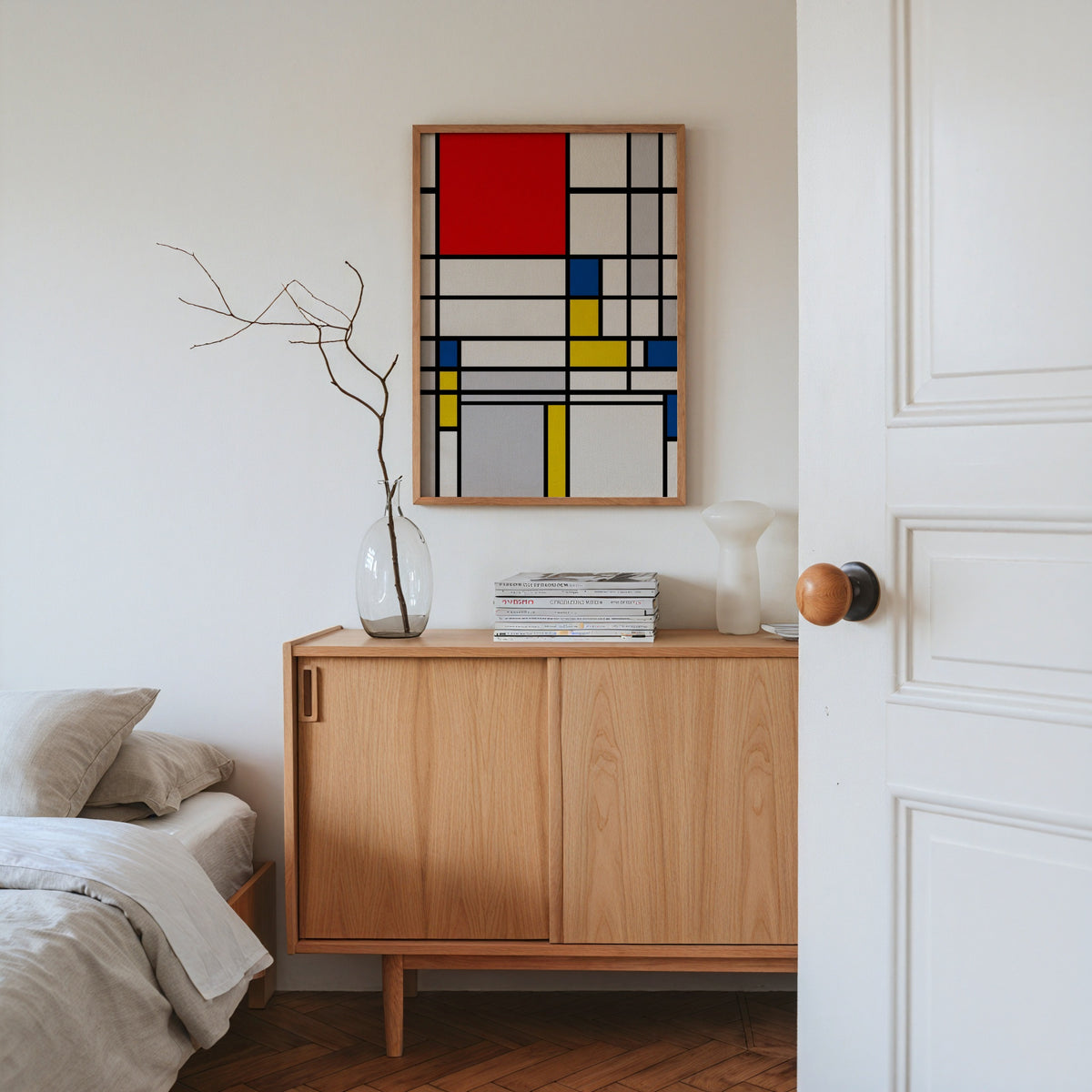 Piet Mondrian Tall Composition with Red Poster – i rum 2
