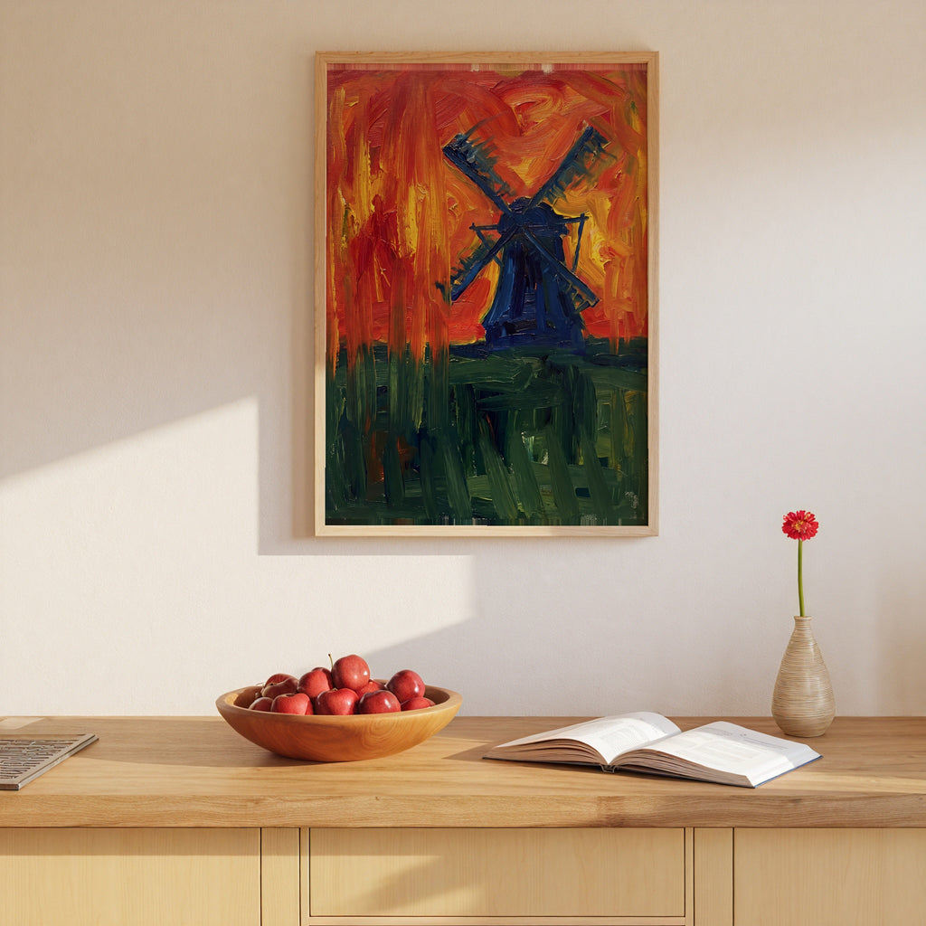 Piet Mondrian Windmill at Dusk Poster – i rum 2