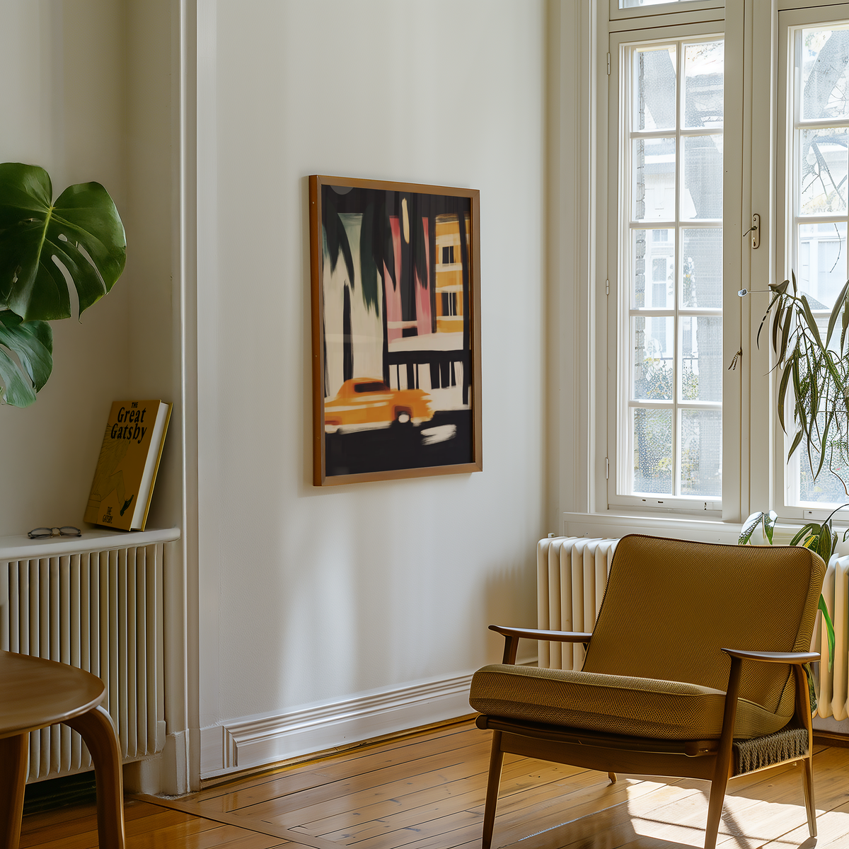 Motion Memory poster visualiserad på vägg – se rätt storlek med mockup från Bozetto