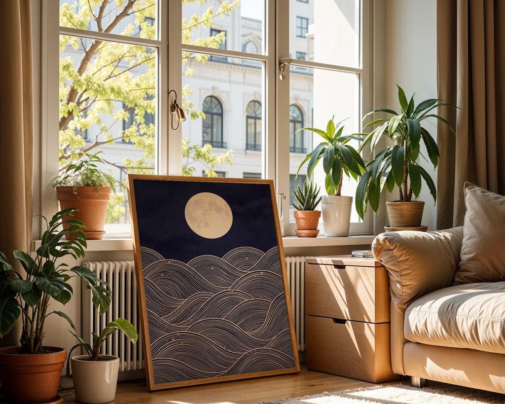 Moonlit Sea Poster – i rum 3
