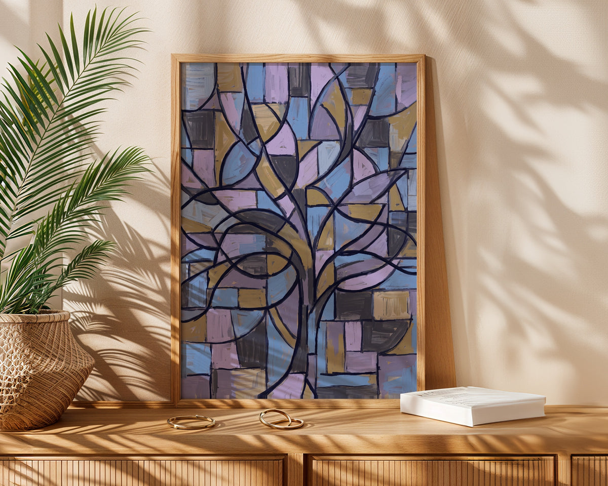 Piet Mondrian Blossoming Tree in Blue Poster – i rum 3
