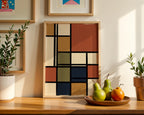 Piet Mondrian Composition in Terracotta Poster – i rum 3