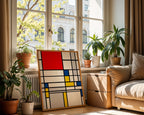 Piet Mondrian Tall Composition with Red Poster – i rum 3