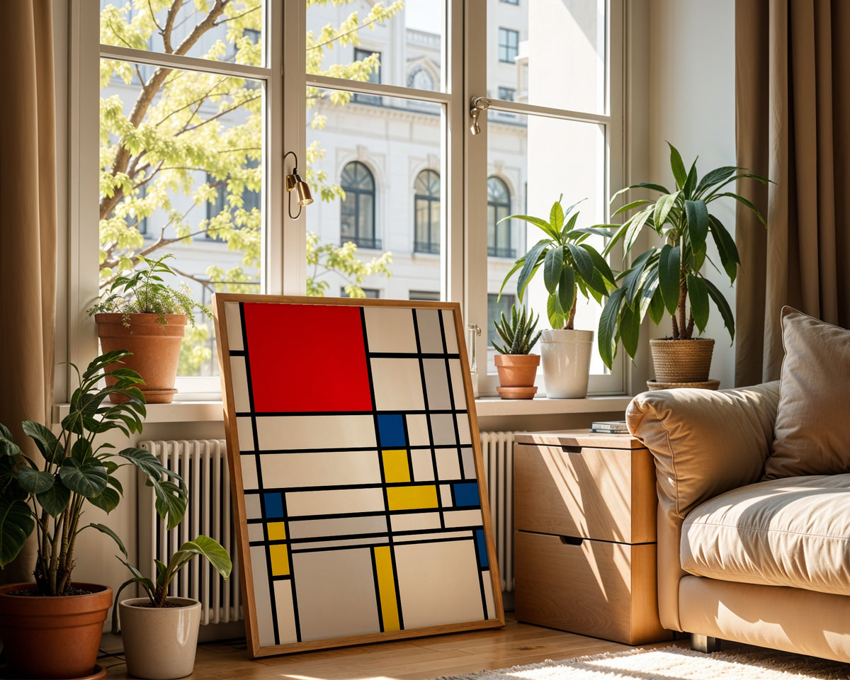 Piet Mondrian Tall Composition with Red Poster – i rum 3