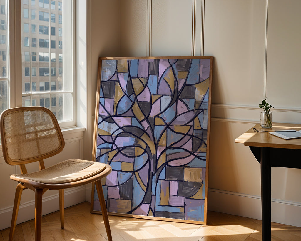 Piet Mondrian Blossoming Tree in Blue Poster – i rum 4