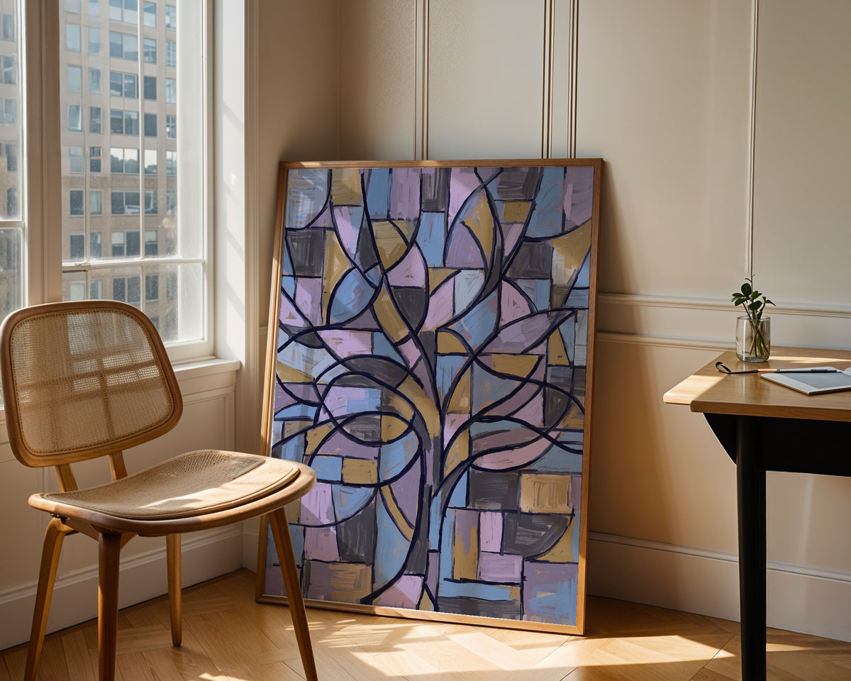 Piet Mondrian Blossoming Tree in Blue Poster – i rum 4