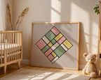 Piet Mondrian Pastel Lozenge Poster – i rum 2